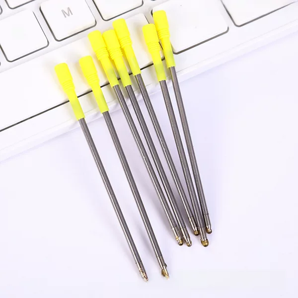 Full length 82MM 8.2CM ballpoint pen core metal replacement core rotating diamond refill smooth 1.0mm
