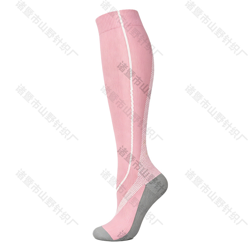 Más de 200 modelos de calcetines deportivos de compresión de nailon 200N para mujer, ideales para saltar la cuerda y correr, y calcetines de compresión elásticos largos para hombre.