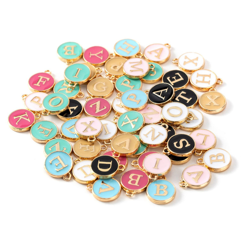 Accessories diy accessories double-sided drop oil bracelet pendant drop oil 26 English letters diy accessories alloy hanging Accessories diy accessories double-sided drop oil bracelet pendant drop oil 26 English letters diy accessories alloy hanging