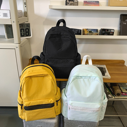Fashionable and Simple Dual-Sided Shoulder Bag for College Students, Suitable for High School Students, Lightweight Laptop Bag, Short Trip Backpack, Trendy