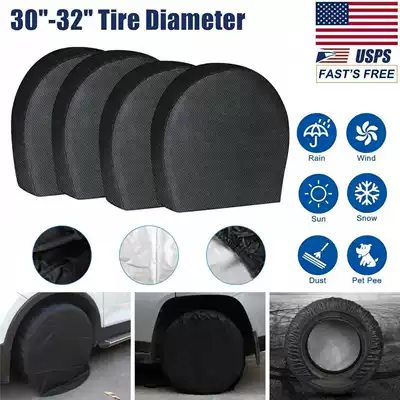 Cross-Border Amazon Car Tire Protective Cover Spare Tire Sun Protection Dust Cover 4-Piece Set Wheel Cover