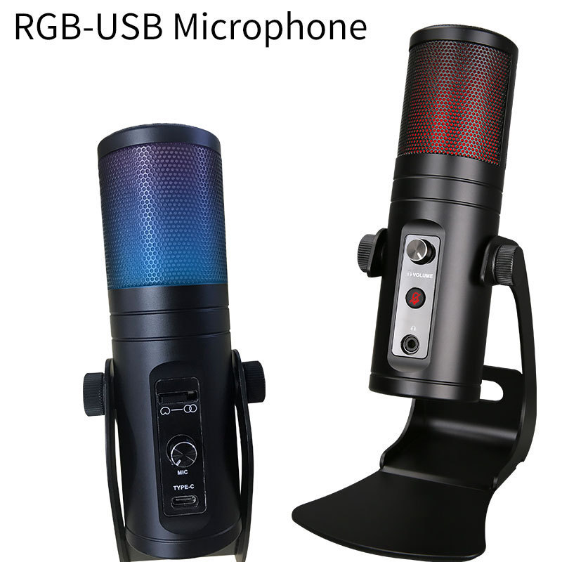 デュアル指向rgbステレオusbコンデンサマイク携帯電話パソコンライブ録音吹き替え歌うハイエンドマイク|undefined