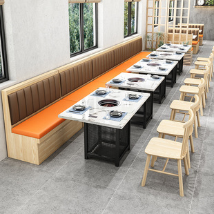 Theme Restaurant Wall Card Seat Sofa Cafe Dessert Snack Hotel Milk Tea Shop Hot Pot Table and Chair Combination Commercial