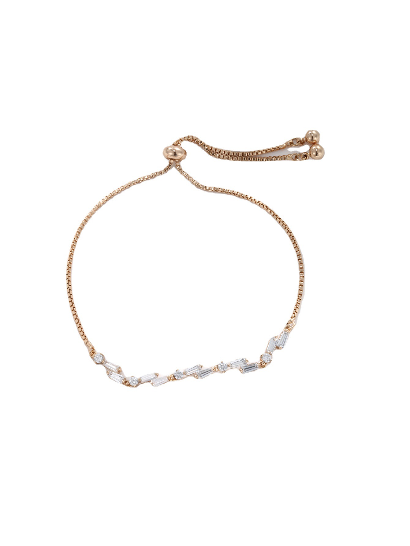  Pulsera ajustable con cadena tipo box – bisutería chapada en oro 18K, diseño minimalista
