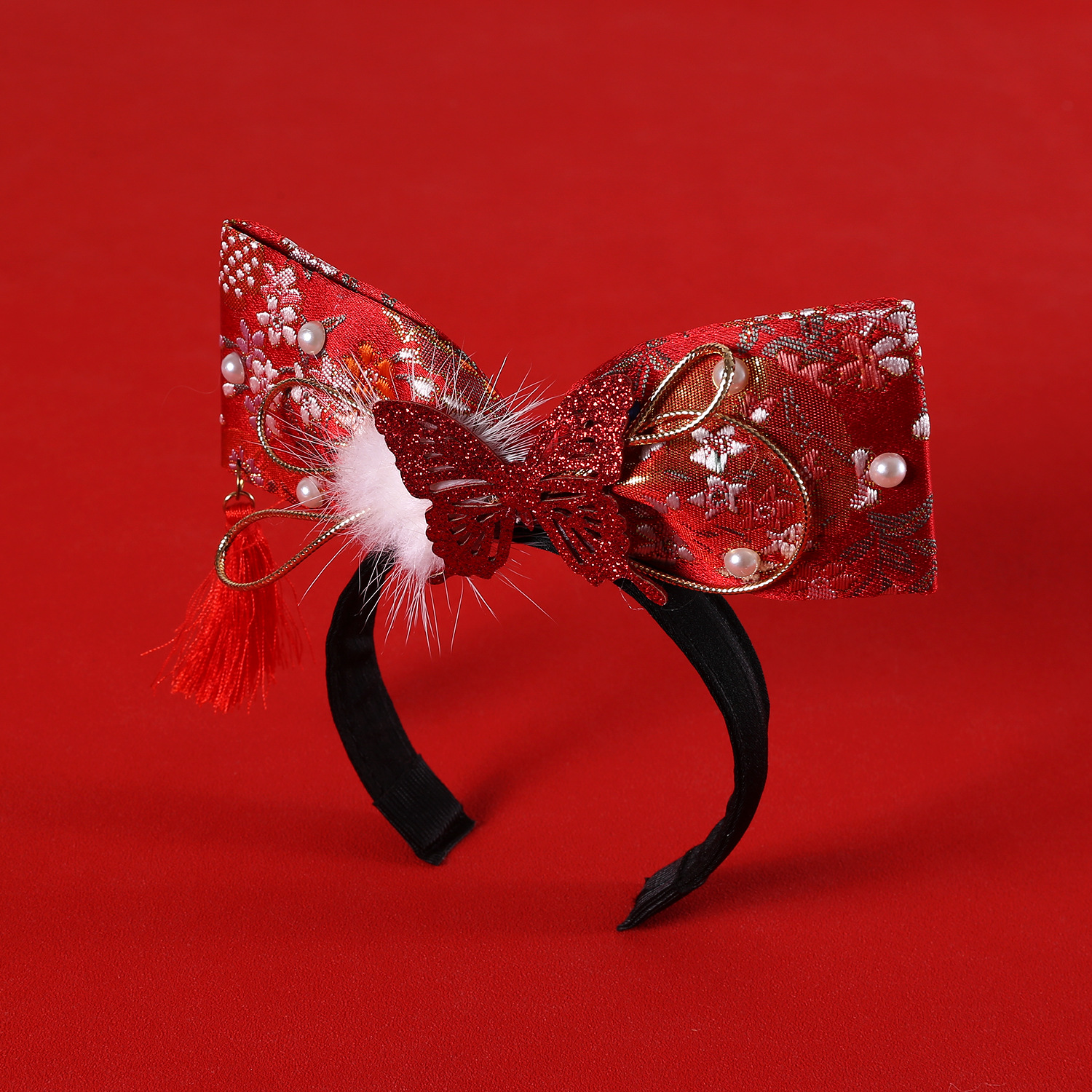 Mascotas bordadas de estilo chino peluche collar gatos cachorros flores de perlas para celebrar Año Nuevo bufandas cálidas toques image 8