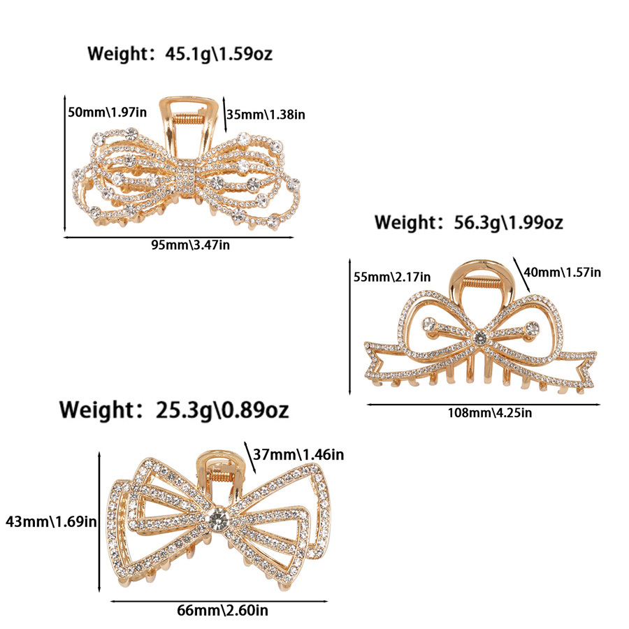 IG Style Shiny Women's Bow Knot Zinc Alloy Imitation Pearl Rhinestone Hair Claws display picture 1