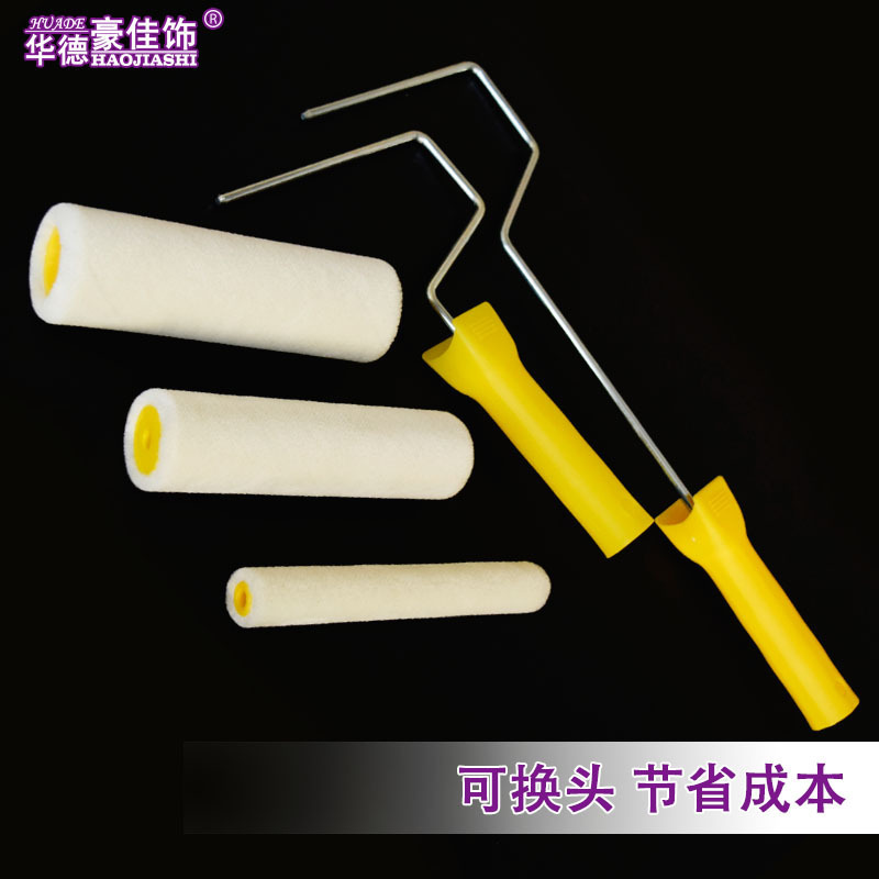 Cepillo de rodillo de pintura de poliéster de 6 pulgadas Cabello fino Cabello medio Pulgar Mango alargo Huade Haojia Decoración de pared