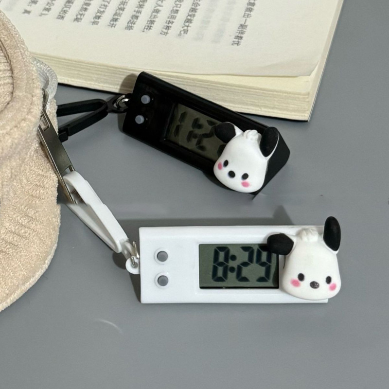 新型のパチャ犬の小さい掛け時計の携帯型のミニ時計のデスクトップの学習試験の時間表の静音のタイマー|undefined