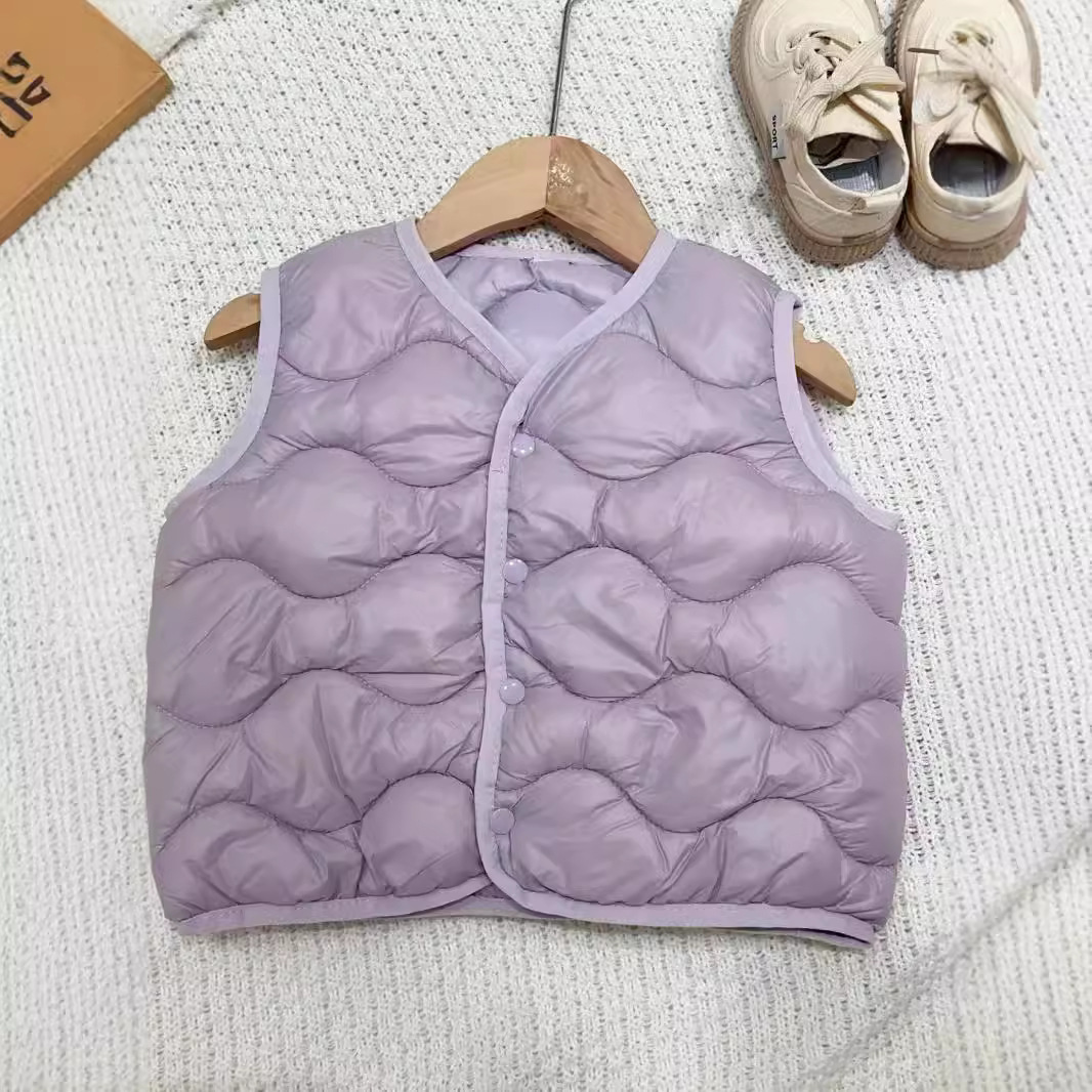 Otoño y invierno nuevo chaleco de plumón de algodón para bebés super suave chaqueta de algodón para niños y niñas