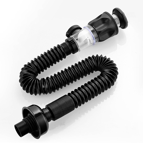 Stainless steel flip-up sink drain pipe odor prevention bathroom washbasin drainage soft hose sink drain unit