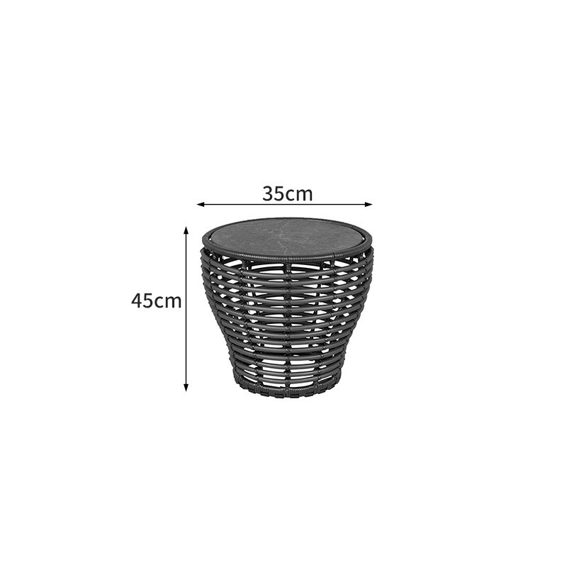 Sofá de ratán al aire libre impermeable y protector solar balcón al aire libre cama de ocio combinación patio jardín silla de mimbre muebles