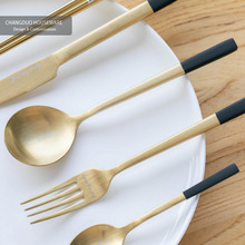INS北欧风不锈钢刀叉勺筷子西餐具创意简约餐厅酒店用品定制logo