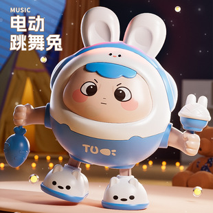Hot selling electric dancing rabbit toy baby practice looking up, turning over, climbing with sound, children's batch of hair