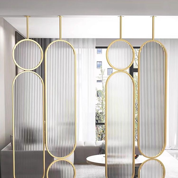 Entrance Living Room Partition Rotating Screen Glass Modern Light Luxury Simple Office Beauty Salon Half Wall Partition