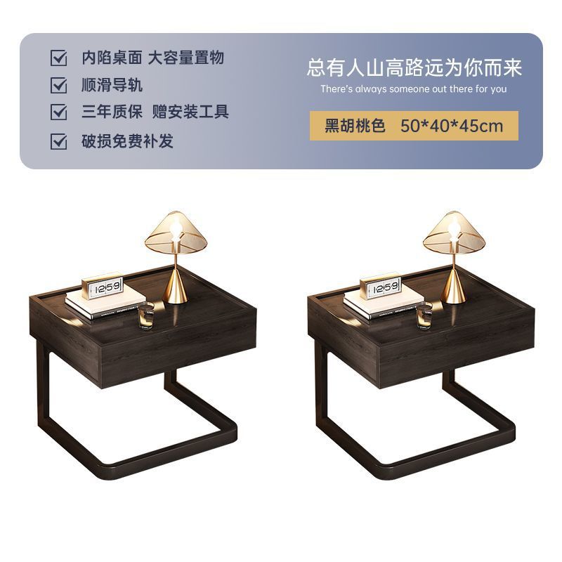 Taberna de cama flotante moderna simple lujosa alta sensación de dormitorio pequeño gabinete de almacenamiento junto a la cama pequeño gabinete creativo doméstico