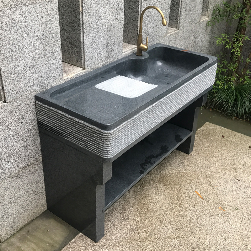 大理石洗衣池阳台室外整体石头洗衣水槽家用户外庭院水池一体台盆