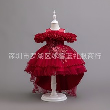 花童装礼服2025生日派对宴会礼服蓬蓬裙洋气公主婚礼儿童女孩演出