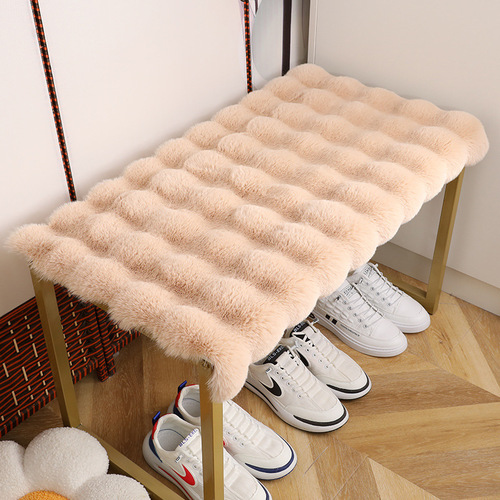 Bubble Fleece Shoe Bench Seat Cushion Plush Butt Pad Entryway Gate Seat Shoe Cabinet Pad Thick Anti-Slip Chair Cushion