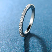 跨境新款锆石戒指简约满钻单排食指戒时尚百搭指环欧美热销爆款