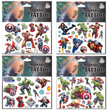 兒童卡通紋身貼紙水轉印貼復仇者聯盟美國隊長鋼鐵俠綠巨人紋身貼