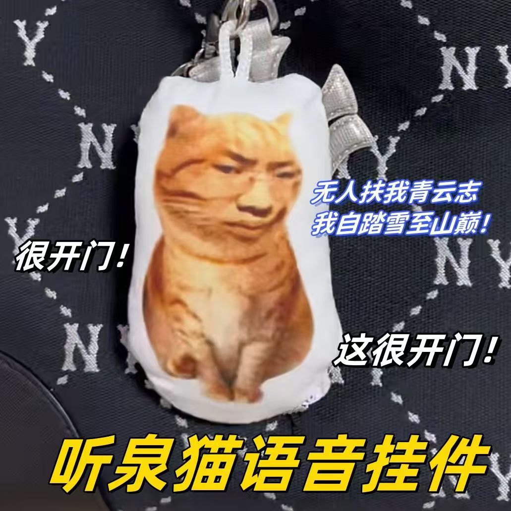 새로운 TINGQUAN 고양이 음성 펜던트 재미있는 추상 TINGQUAN JIANBAO 음성 키 체인 봉제 인형 프레스 음성