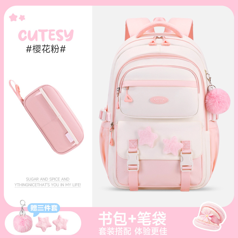 2025 nueva mochila transfronteriza para estudiantes de primer año, mochila de estilo coreano para niñas, mochila para estudiantes de secundaria de gran capacidad, gran capacidad