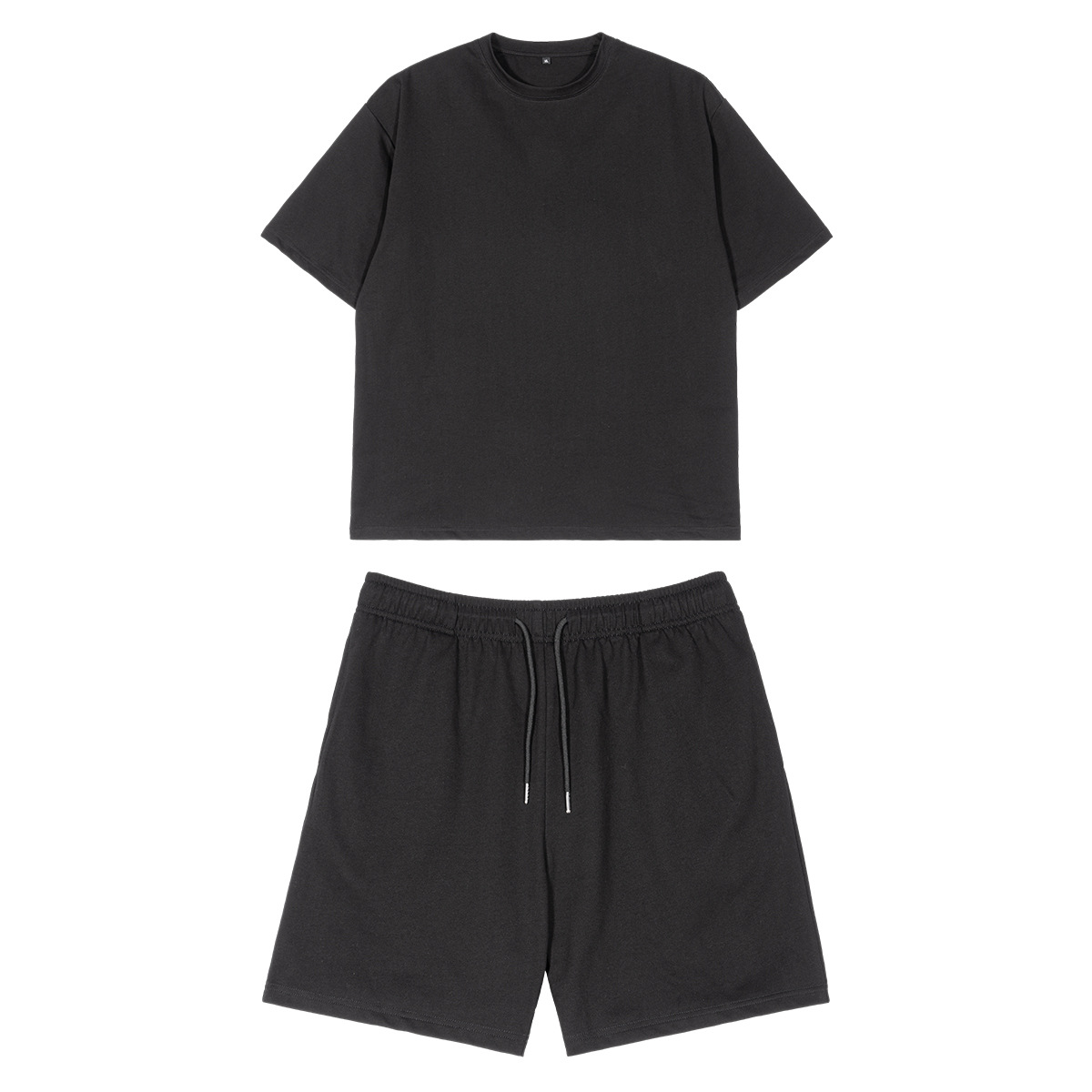 ETAI ropa de hombre de verano suelta algodón de manga corta para hombres y mujeres deportivos casuales de color sólido gran camiseta dos piezas