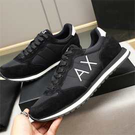 男鞋2025年夏季新款真皮透气运动休闲鞋男士时尚百搭跑步鞋旅游鞋