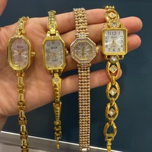 ELY跨境爆款轻奢女士手表高级潮流镶钻表带八边形复古气质小表盘