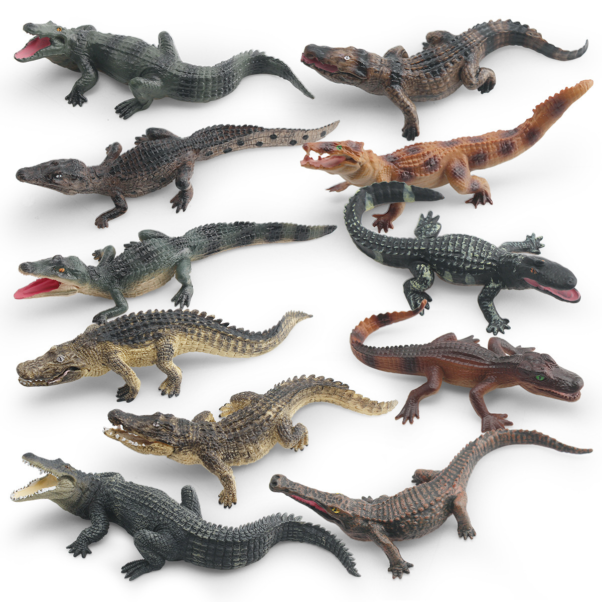Transfronterizos infantiles simulación anfibio cocodrilo modelo cocodrilo imperador cocodrilo Yangtze mandíbula móvil estático juguete de decoración