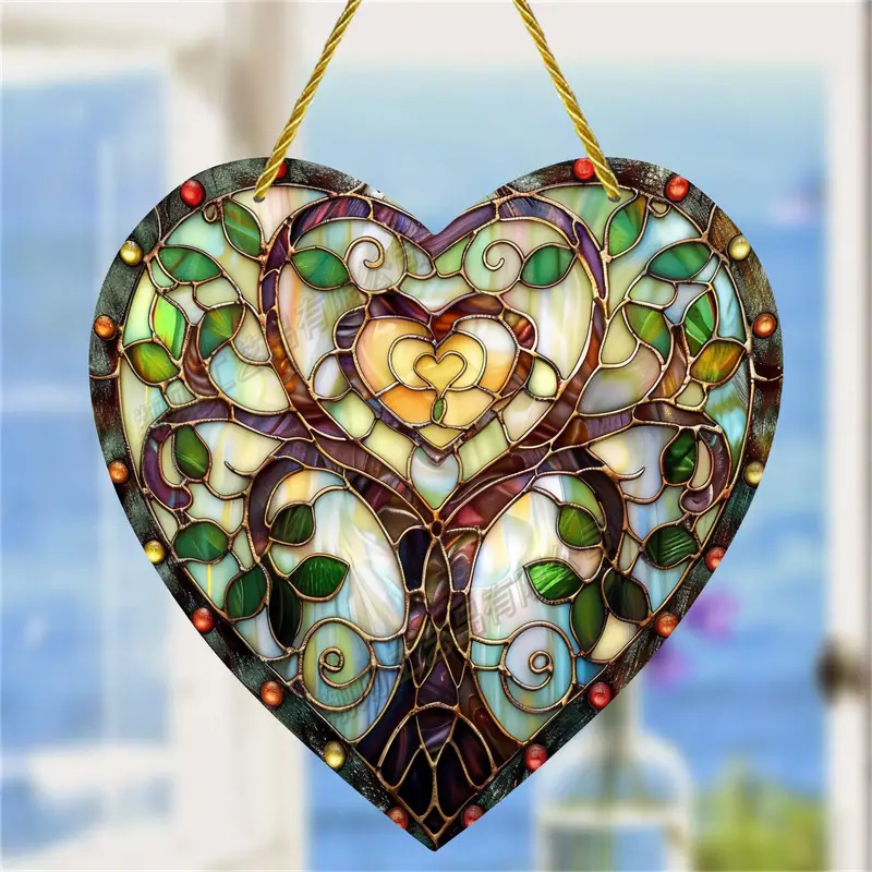 Acrílico árbol de vida cristal amor serie de forma de sol colgante de jardín fiesta decoración suministros de atmósfera