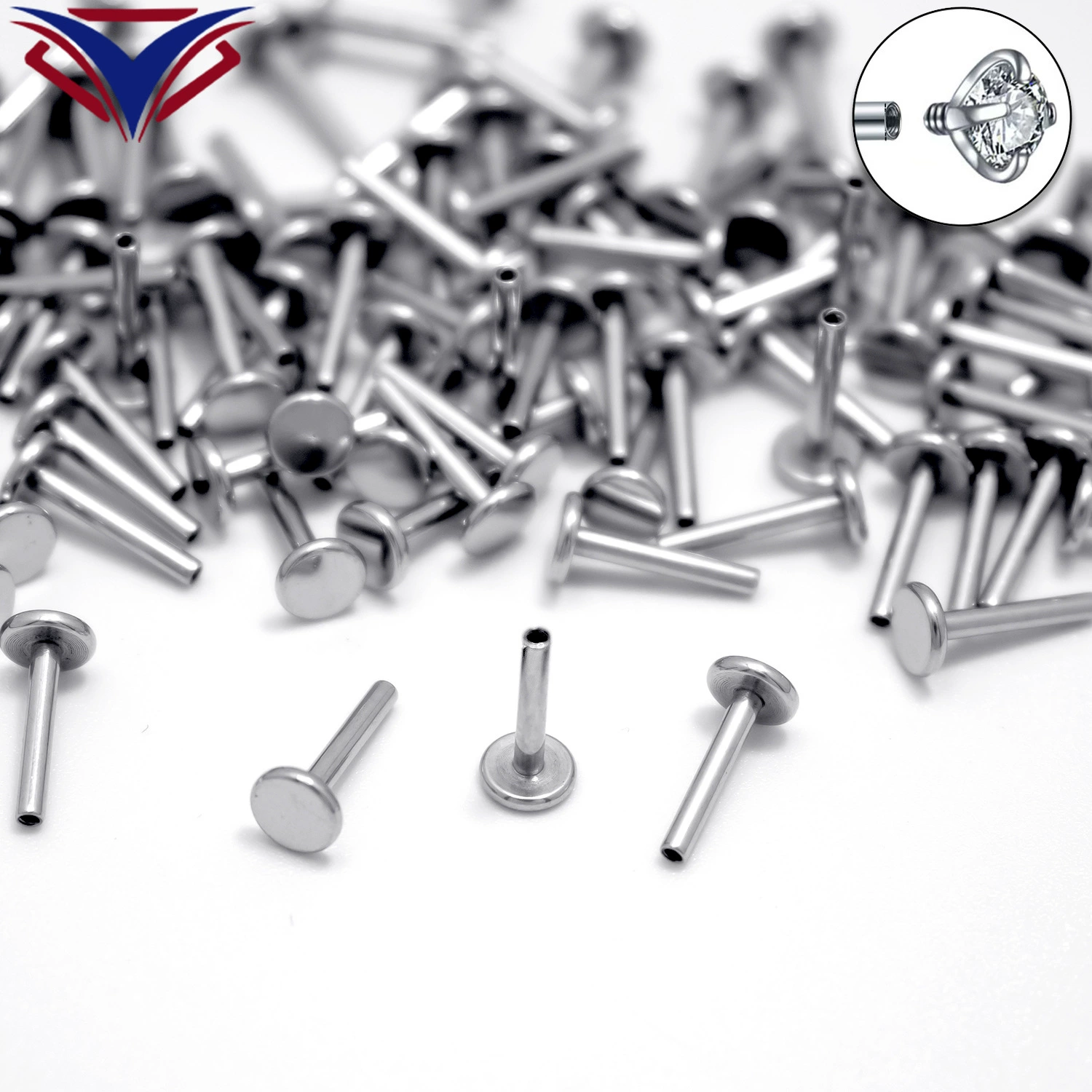 Прямые продажи с завода: серьги из титановой стали, гвоздики для губ, гвоздики для ушных хрящей, внутренние резьбовые штанги для пирсинга, ювелирные аксессуары из нержавеющей стали.