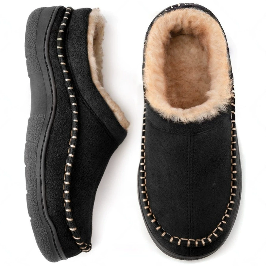 Мужские мягкие тапочки с одним педалем в помещении, на открытом воздухе, теплый плюшевый, удобный пушистый, широкий бархат, нескользкая домашняя обувь