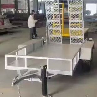 Four-Wheel Steering Factory Workshop Cargo Turnover Vehicle Large-Tonnage Heavy-Duty Traction Flatbed Trailer 10 Tons 20 Tons