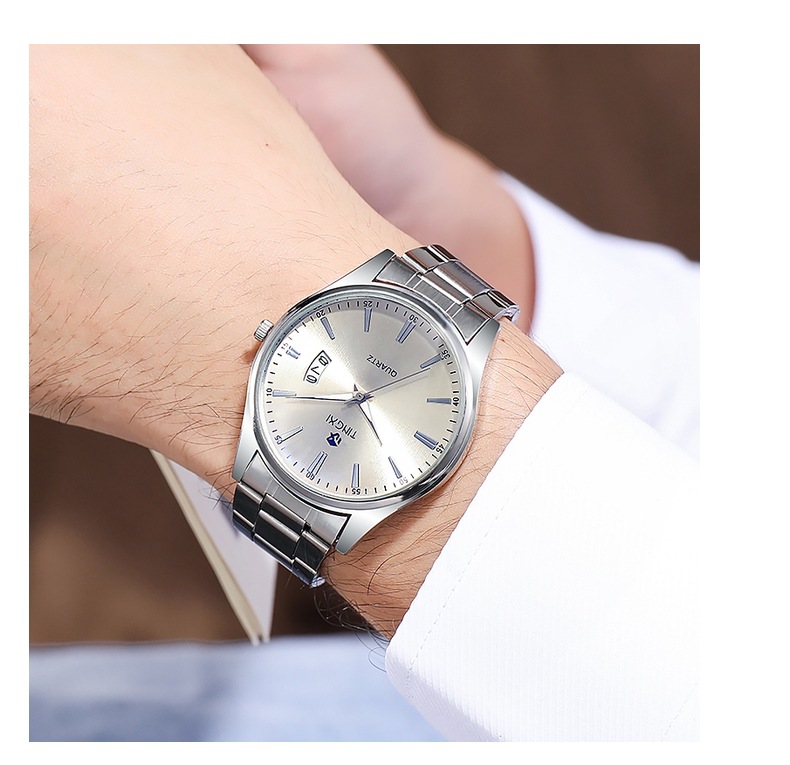 Fashion Solid Color Single Folding Buckle Quartz Men's Watches display picture 3