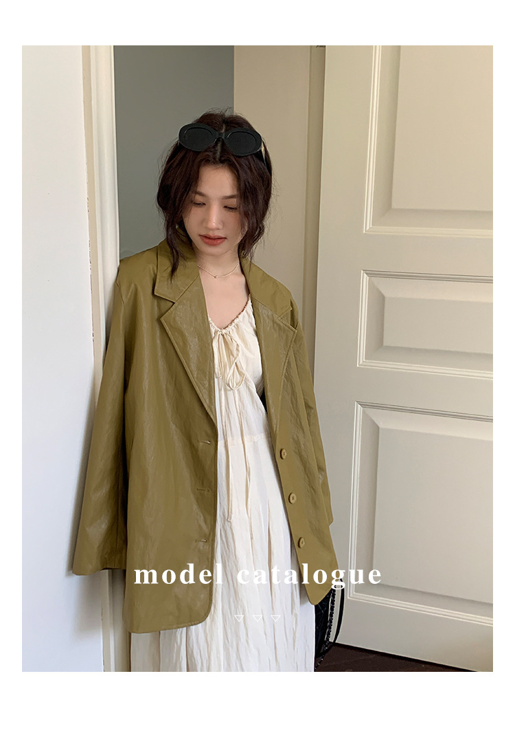 MOXI十三行女装皮衣外套女2024春秋新款韩版女式夹克PU皮夹克上衣详情11