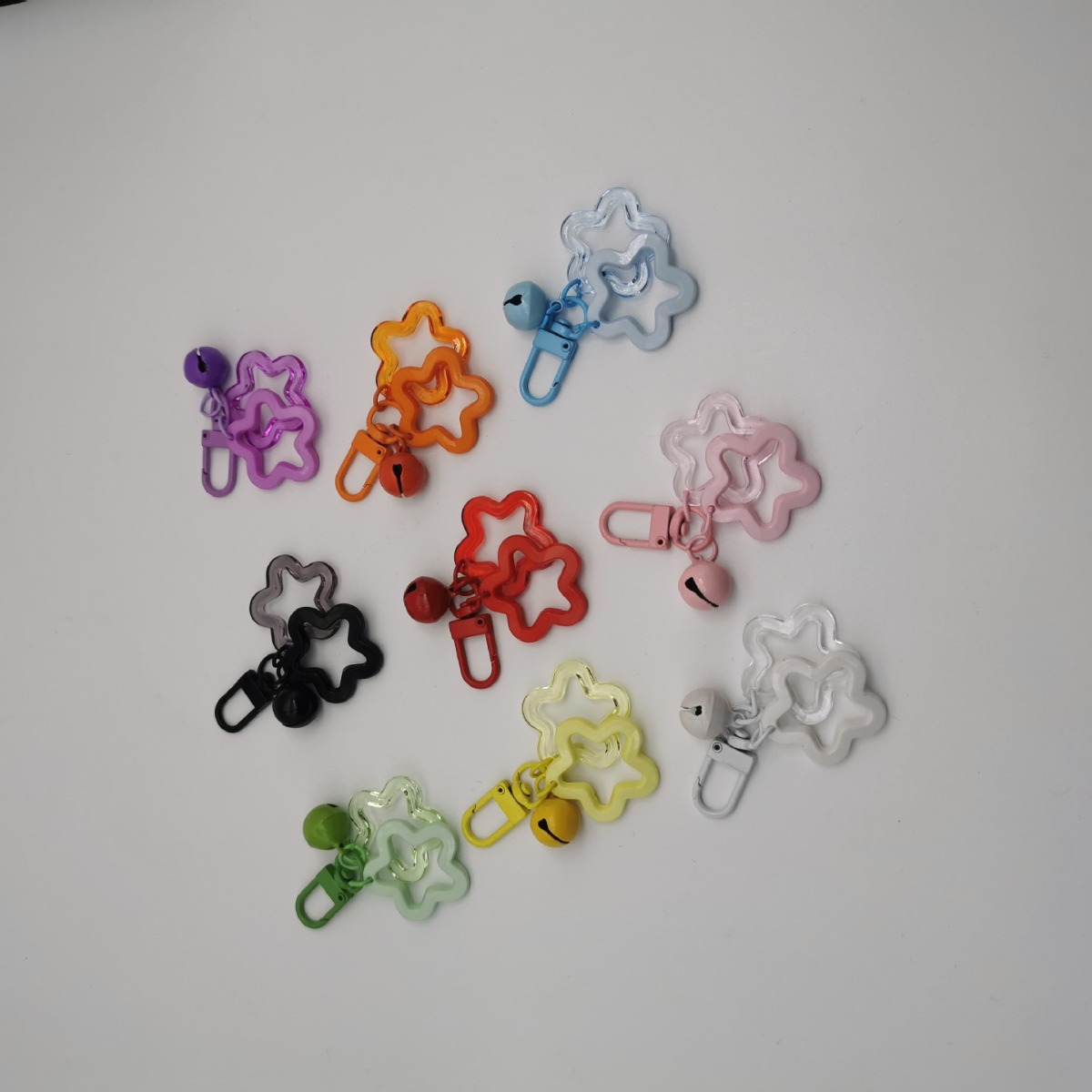 Acrílico hueco estrella de cinco puntas ins colgante verano diversión de los niños colgante llavero accesorios auricular inalámbrico caso de la joyería