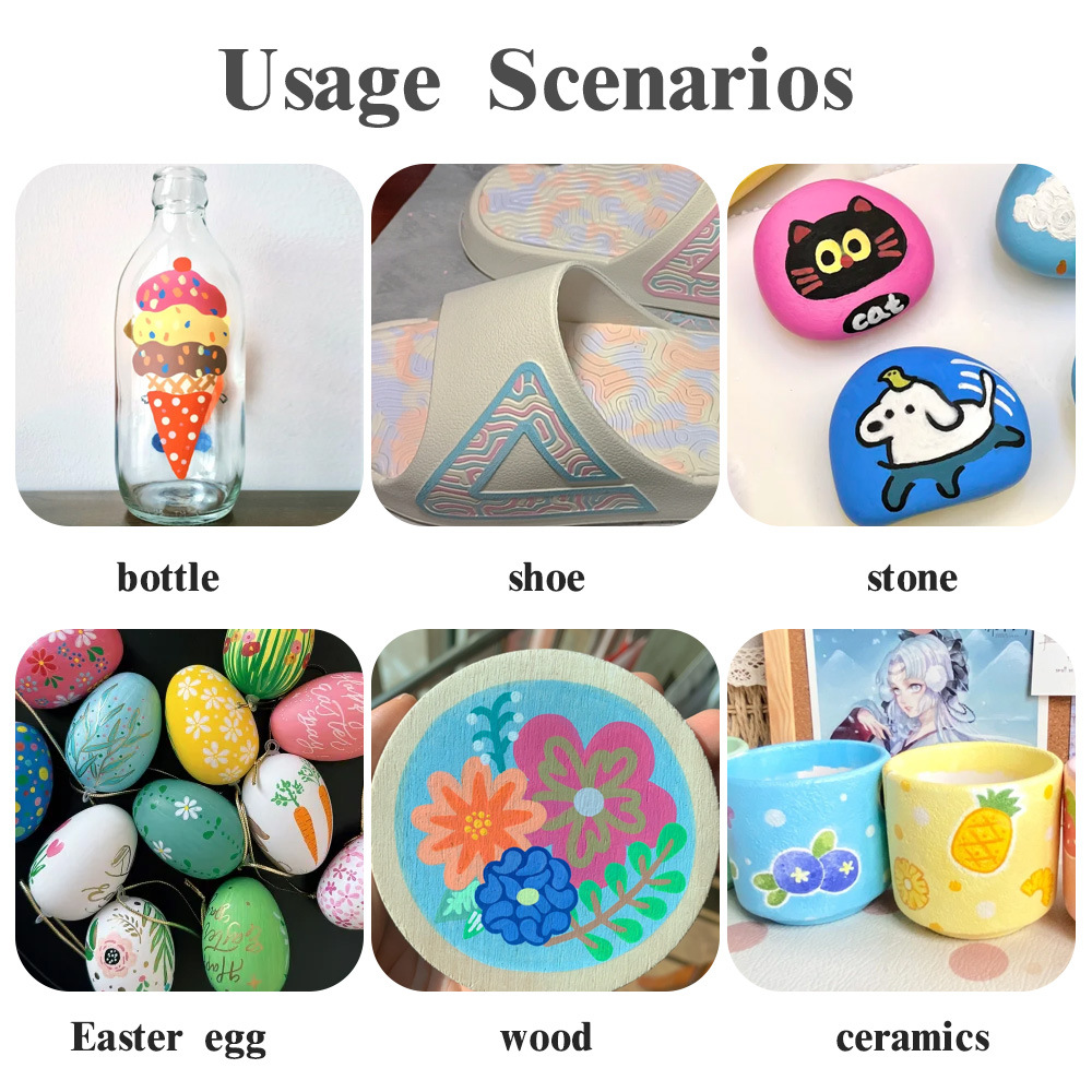 Macaron 12 colores líquido directo acrílico marcador de cabeza suave conjunto de pincel de dibujo de estudiantes y niños no mareado pincel de dibujo a mano