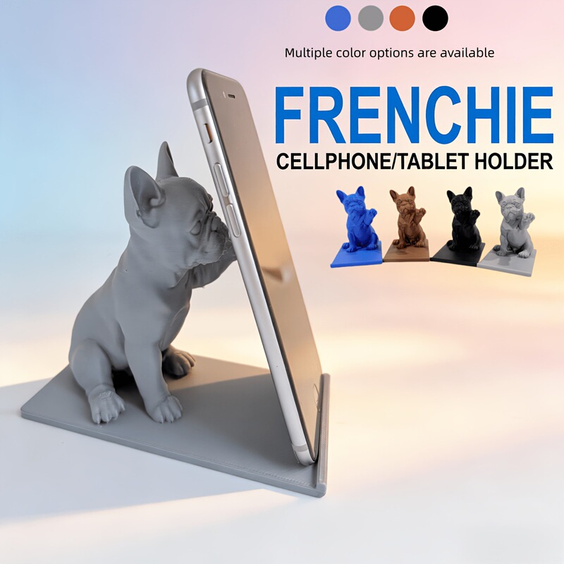 Cross-Border New Product 3D Printed French Bulldog "French Bulldog" Phone and Tablet Stand, Cute Style Desktop Decoration