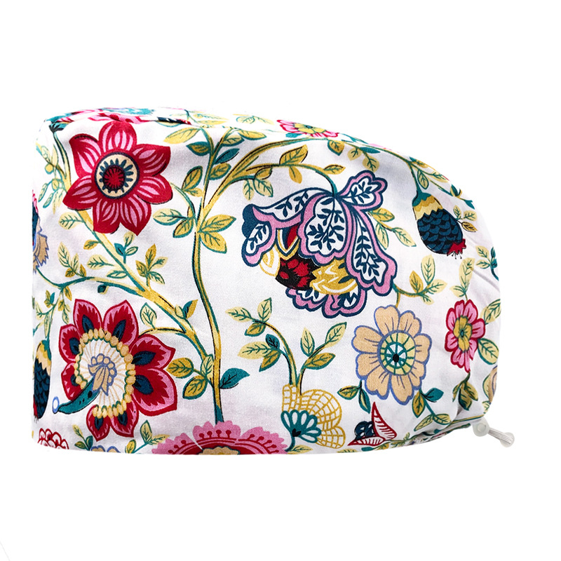 Pareja de dibujos animados lindo impreso puro algodón oral belleza médico tapa de trabajo tapa quirúrgica tapa de la enfermera de la sala de operaciones femenina