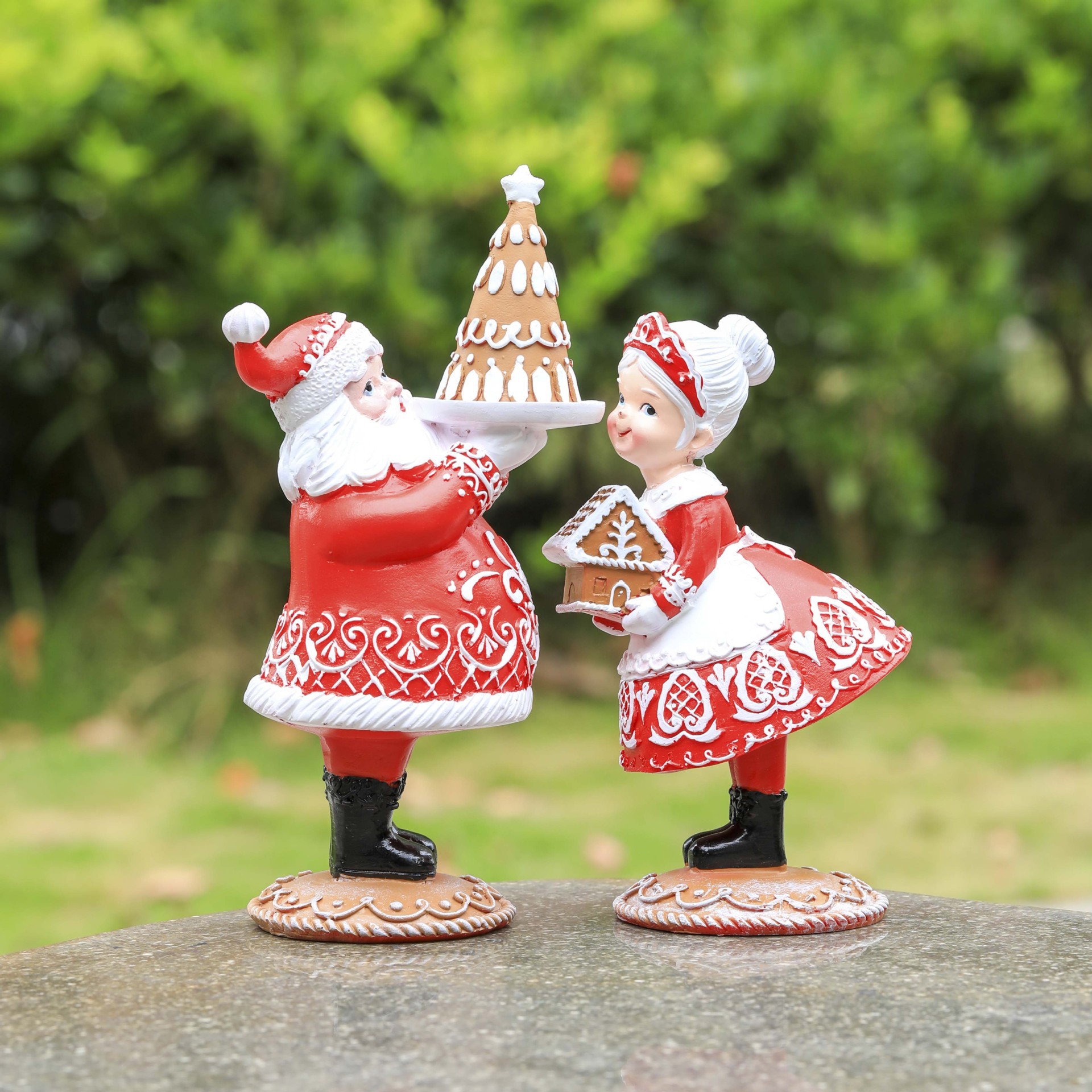 Navidad transfronteriza nueva pareja al aire libre regalos de resina artesanía adornos fábrica directa al por mayor