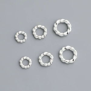 s925 Sterling Silver Twist Ring Closed Ring DIY Beaded Bracelet Accessories Circle Spacer Twist Ring Bead