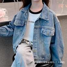 2025新款童装中大童烫钻牛仔外套半身裙两件套女童公主春装套装潮