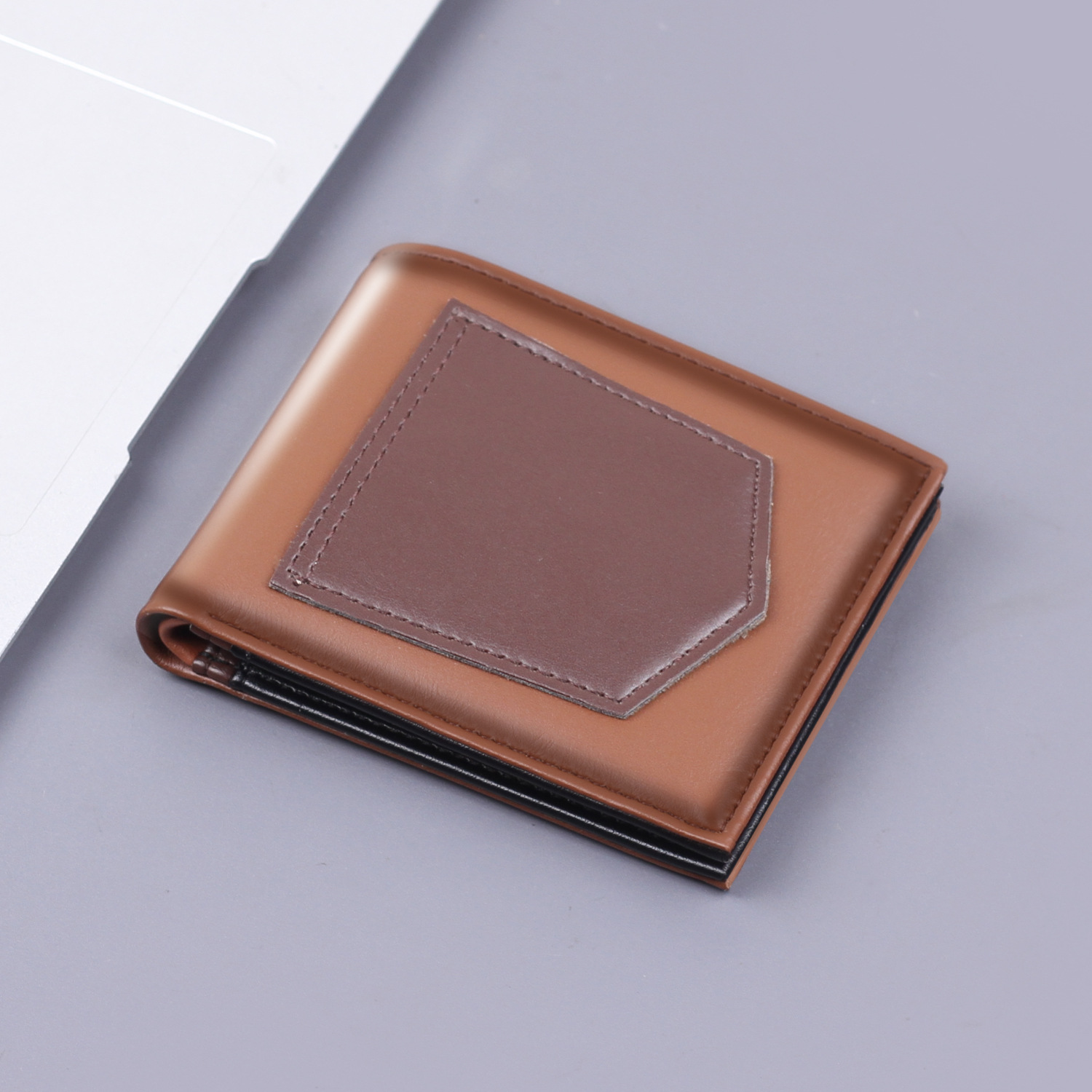 Cartera corta para hombres, bolso de tarjeta de hombre de dos descuentos, cartera multifuncional para hombres, nuevo al por mayor.