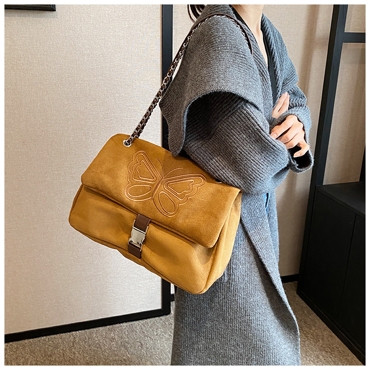 Nuova borsa a tracolla con catena monospalla di grande capacità, borsa da donna, borsa a tracolla con farfalla ricamata, borsa Maillard_voghion.com