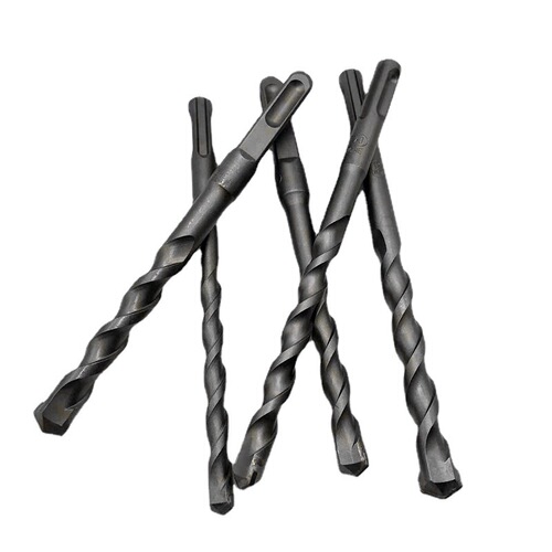 Straight handle electric hammer impact drill bit for wall penetration, round handle, two pits, two slots, square handle, four pits, concrete cement steel bar drilling