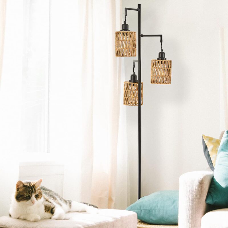 Amazon Floor Lamp Living Room Advanced Sense Homestay Three-head Decorative Lamp Study Bedroom Bedside Lamp Atmosphere Floor Lamp
