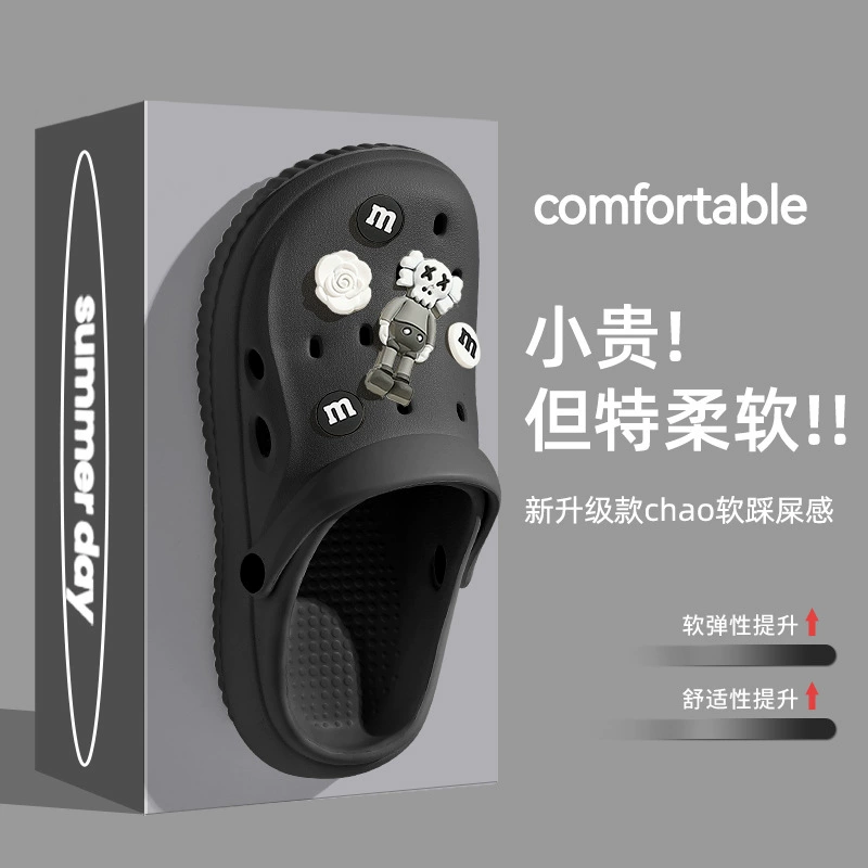 Женская верхняя одежда из ЭВА Crocs, новые летние пляжные сандалии, дышащие нескользящие тапочки Baotou на мягкой подошве, мужские оптовая продажа