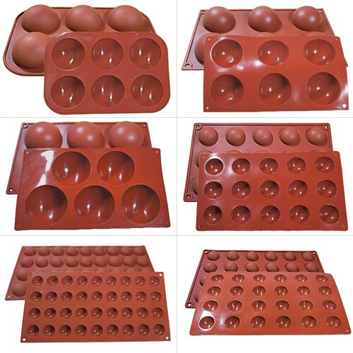 Sanxin 6-piece semi-circular French mousse cake silicone mold DIY 15-hole ball sandwich chocolate mold
