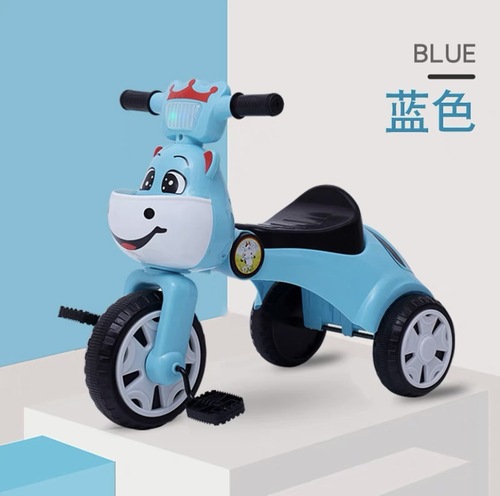Children's tricycle bicycle with folding music lights, suitable for 1-4 years old, three-wheeled pedal car, kids' toy car